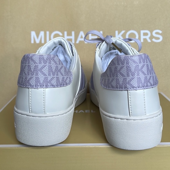 Michael Kors Poppy Stripe Lace Up Nappa Faux Leather WMNS Lavender Mist - Picture 15 of 16